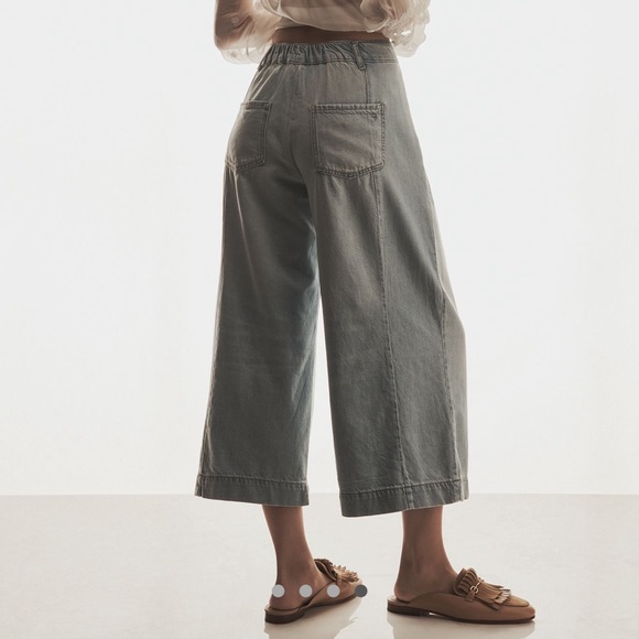 Anthropologie Pilcro High-Rise Crop Wide-Leg Jeans Light Blue SIZE LARGE NEW - Picture 7 of 7